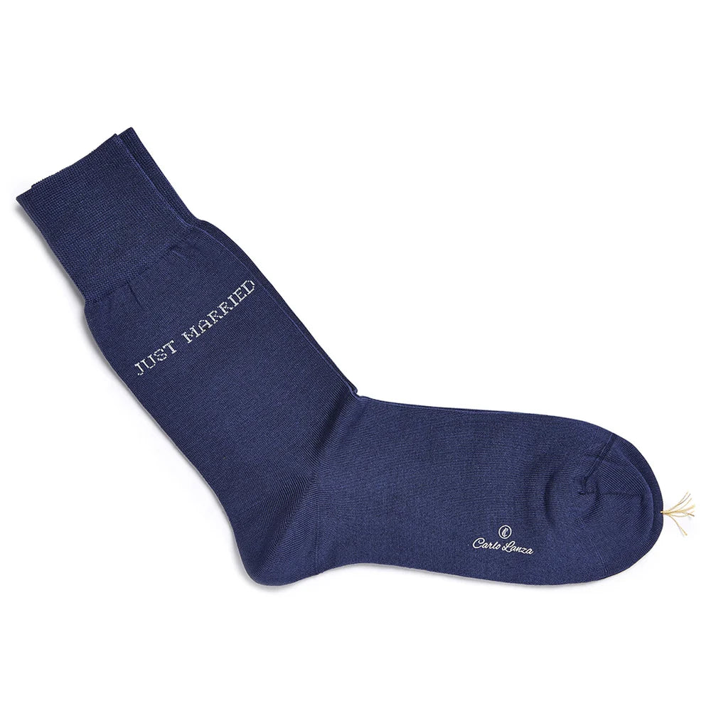 Carlo Lanza just married sokken - Marine blauw