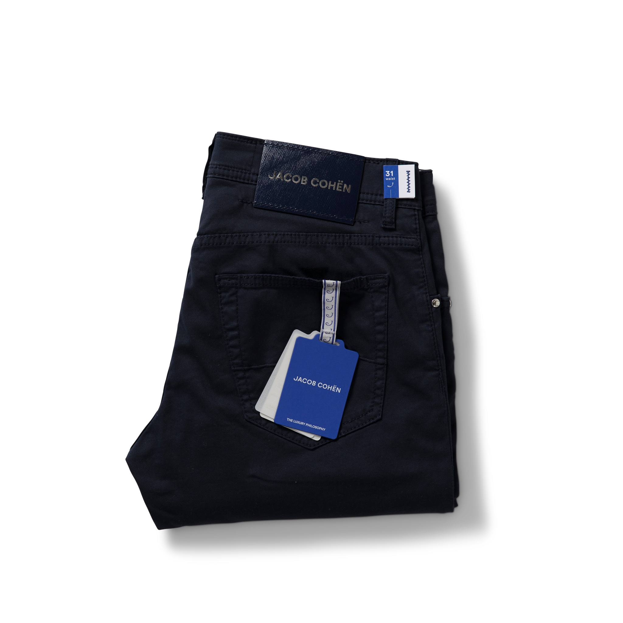 Jacob Cohen 5 Pocket Katoen - Marine blauw