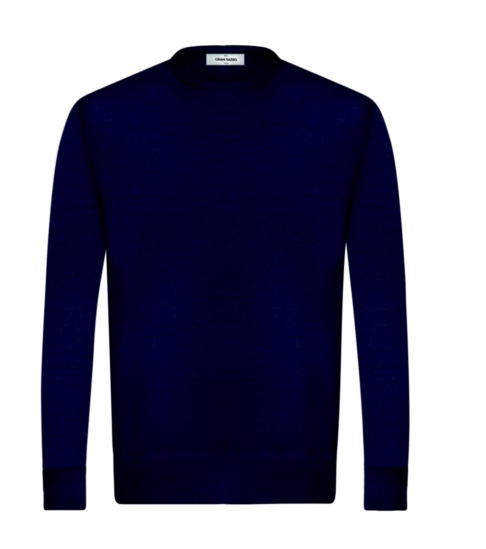 Gran Sasso Trui Ronde Hals - Marine blauw