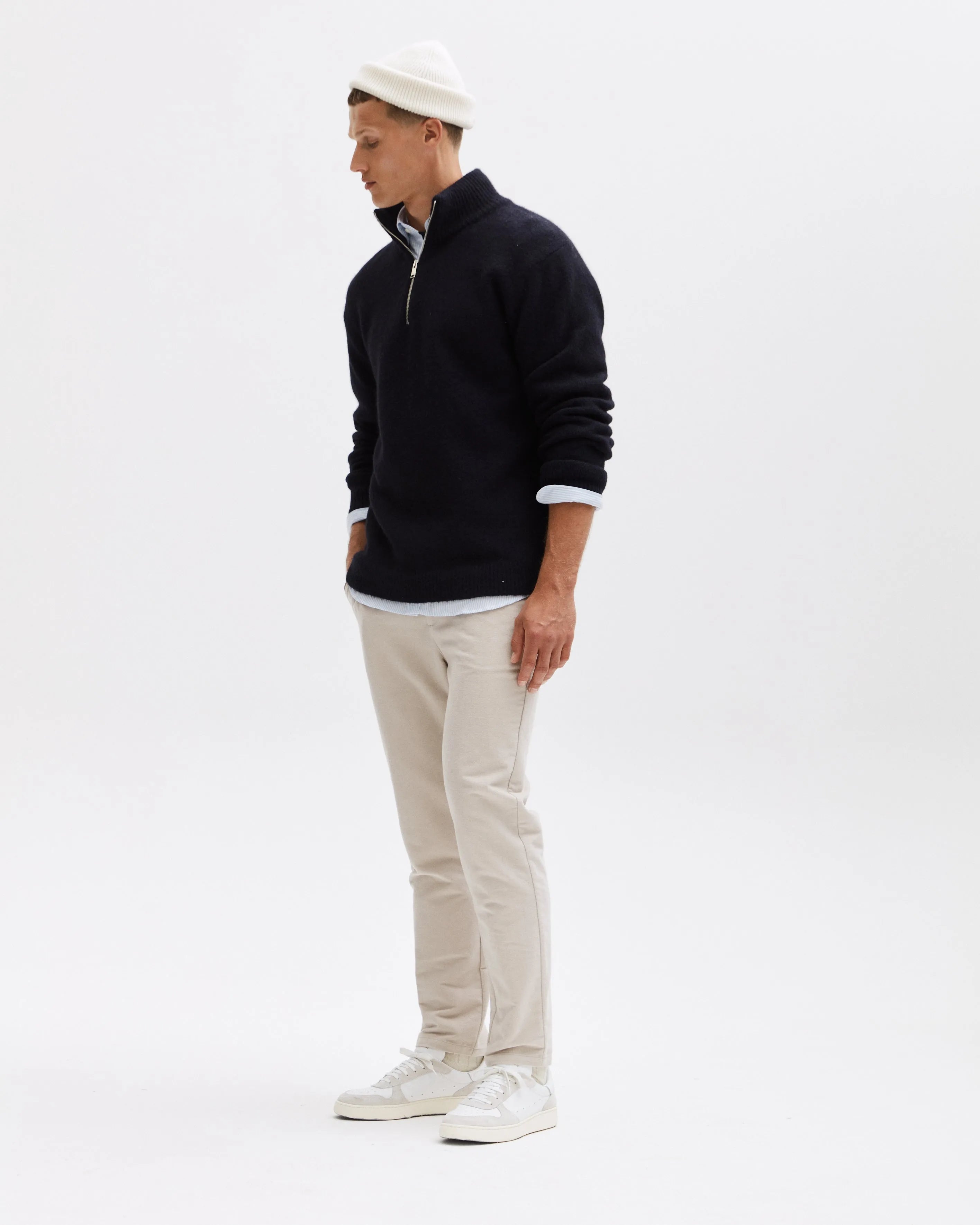 Good People Trui Ronde Hals - Marine blauw
