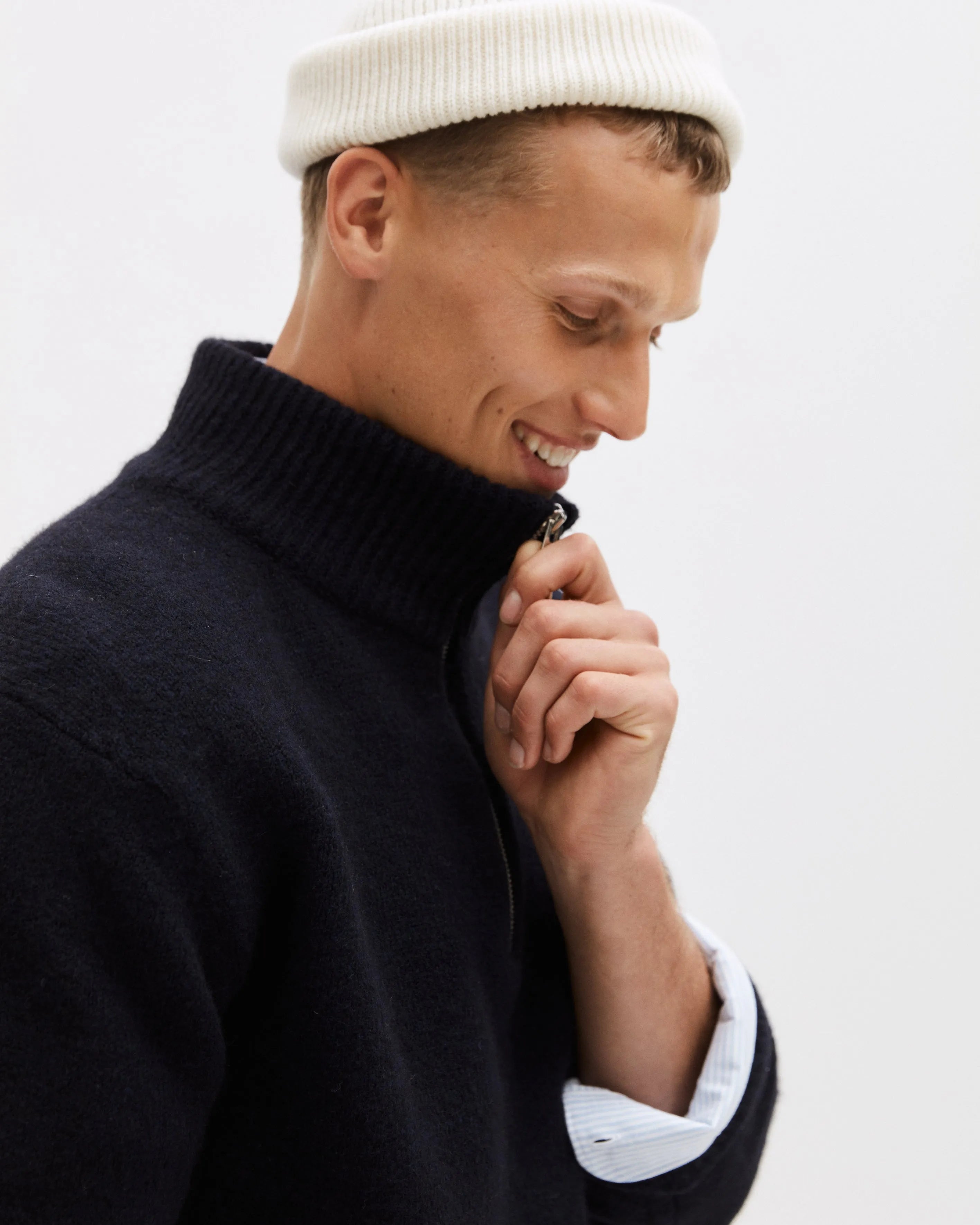 Good People Trui Ronde Hals - Marine blauw