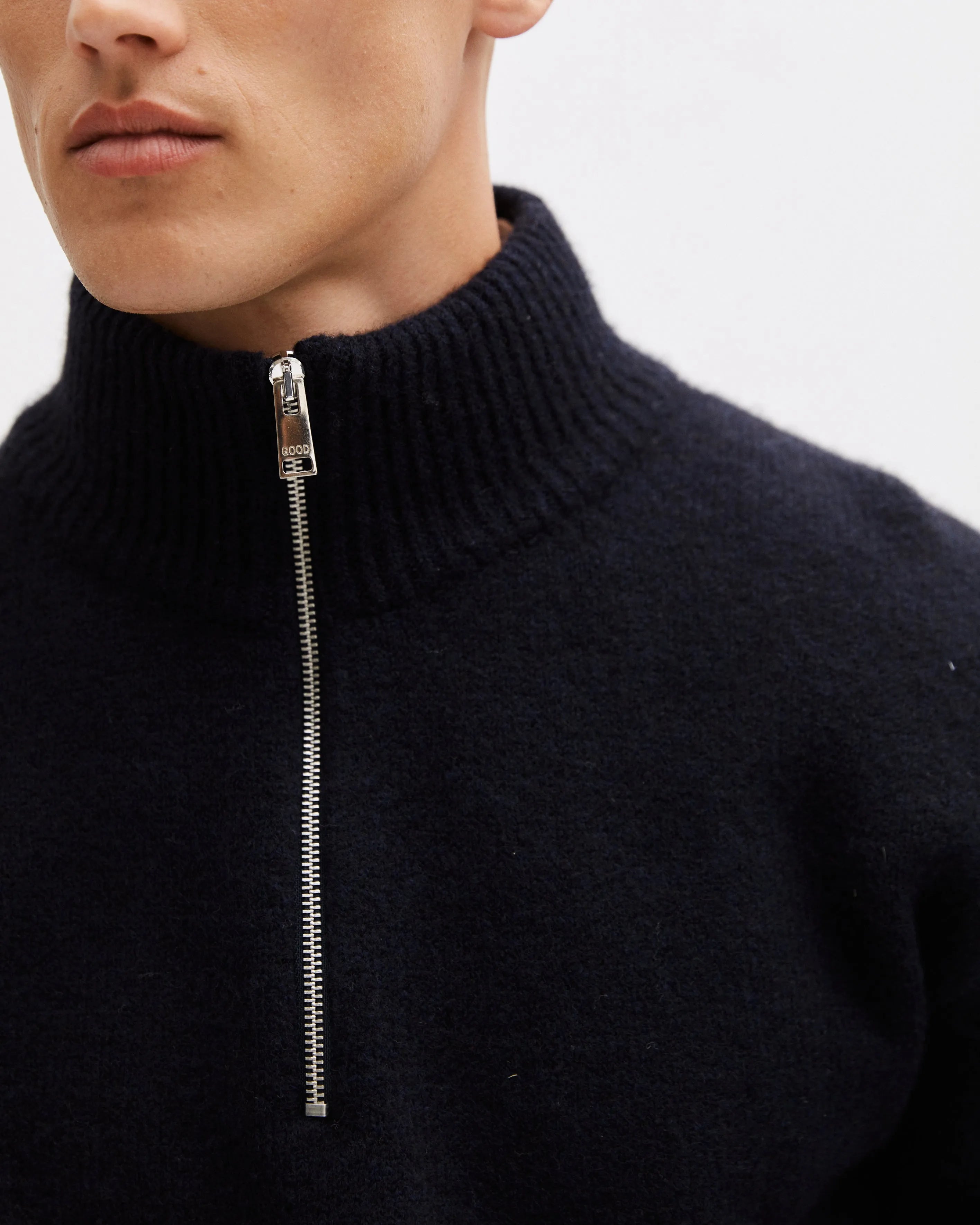 Good People Trui Ronde Hals - Marine blauw