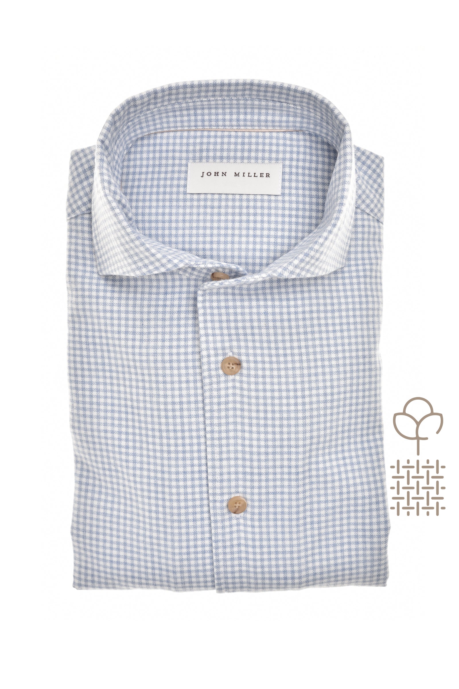 John Miller Shirt Casual - Blauw dessin