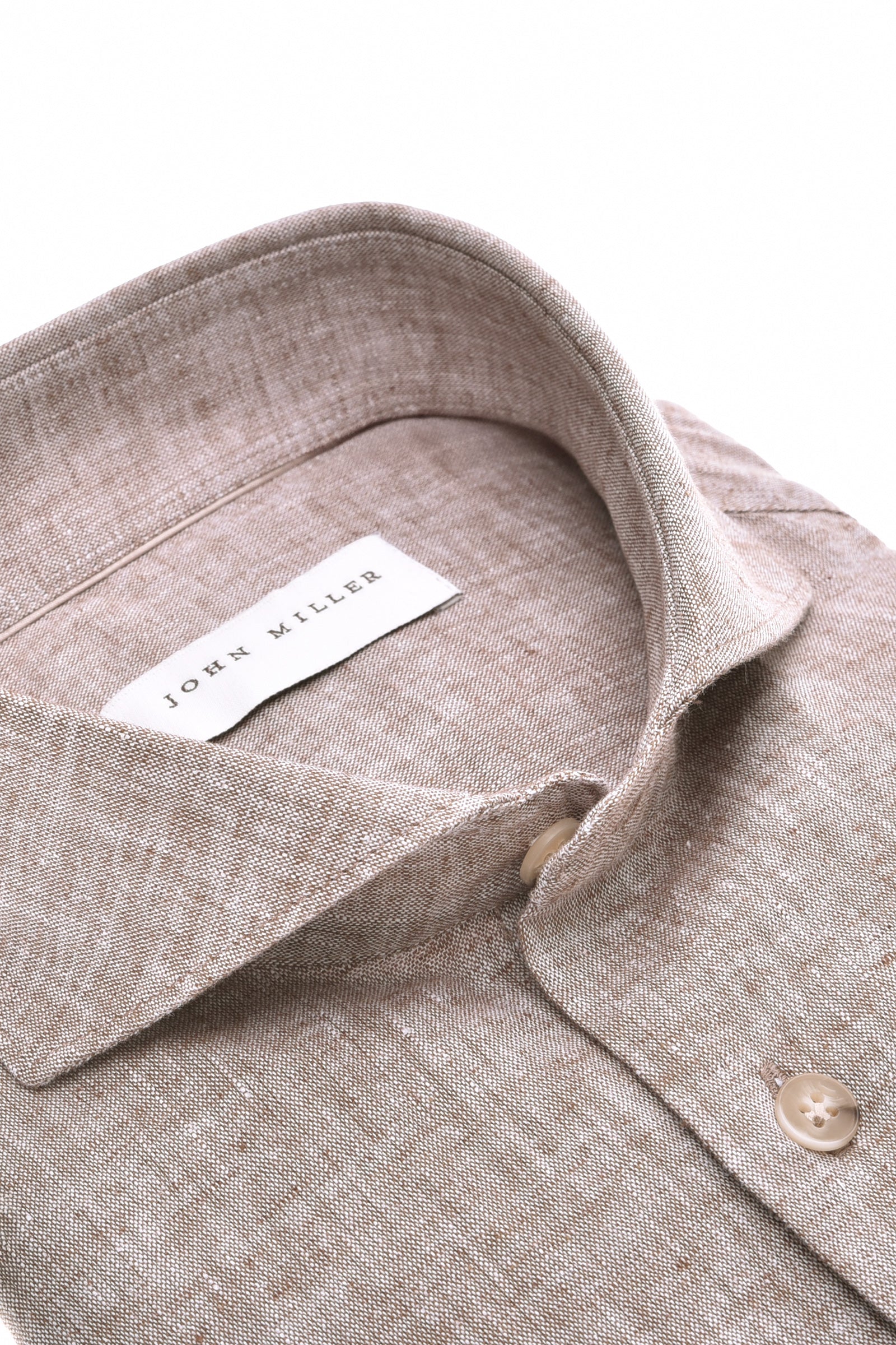 John Miller Shirt Linnen - Bruin