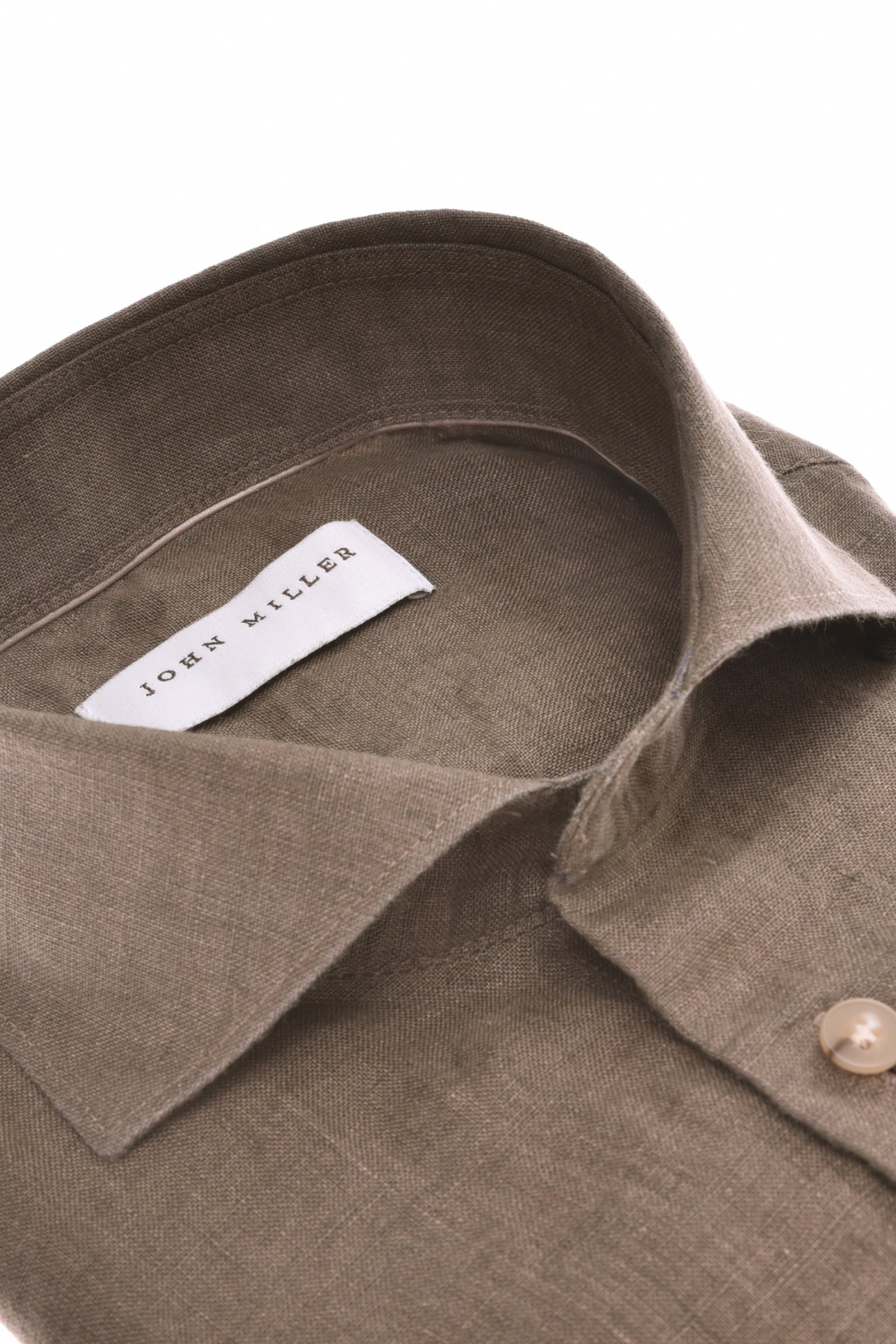 John Miller Shirt Linnen - Bruin