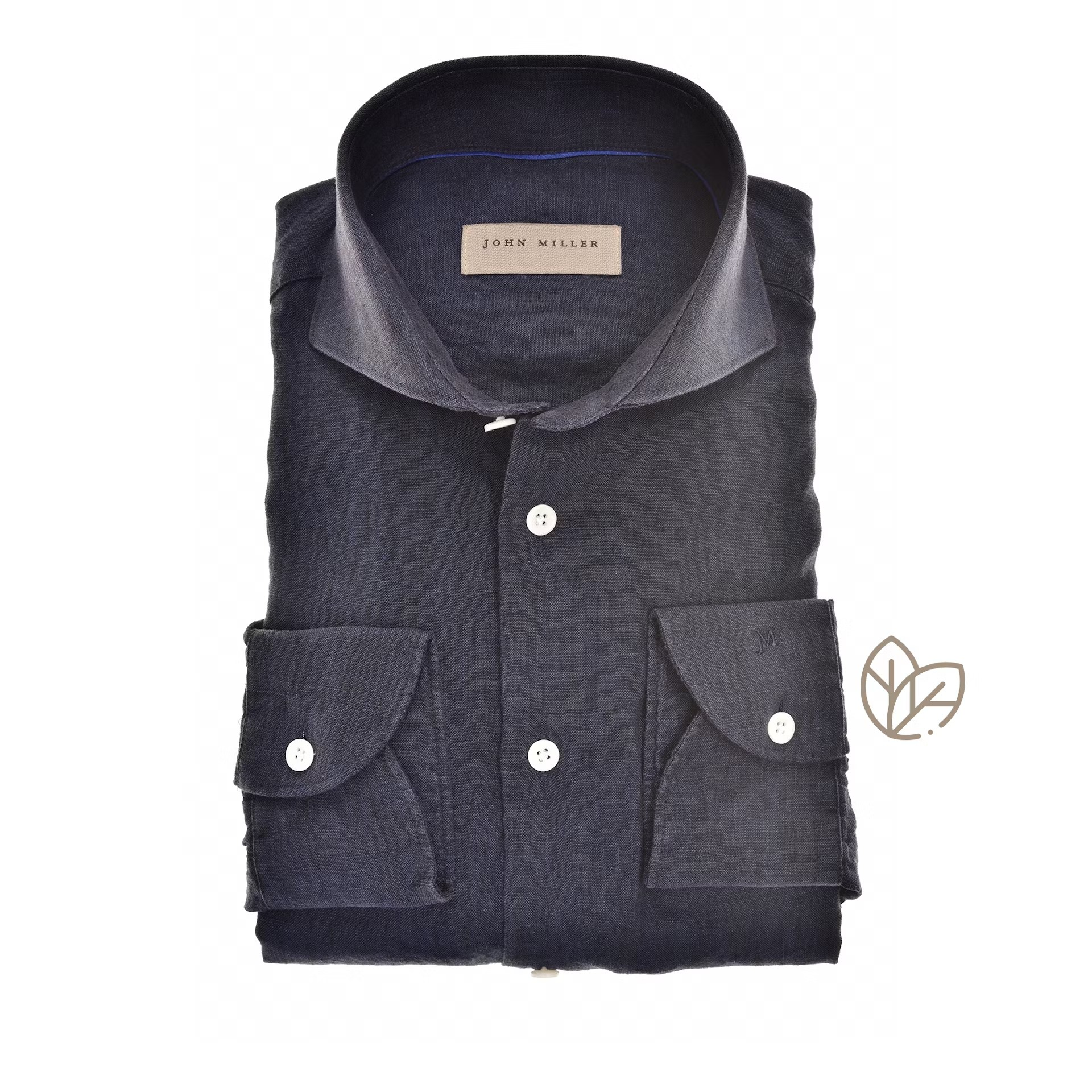 John Miller Shirt Linnen- Marine blauw