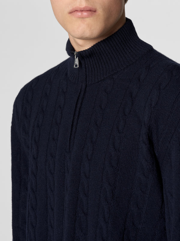 Aurelien Trui Turtle Neck - Marine blauw