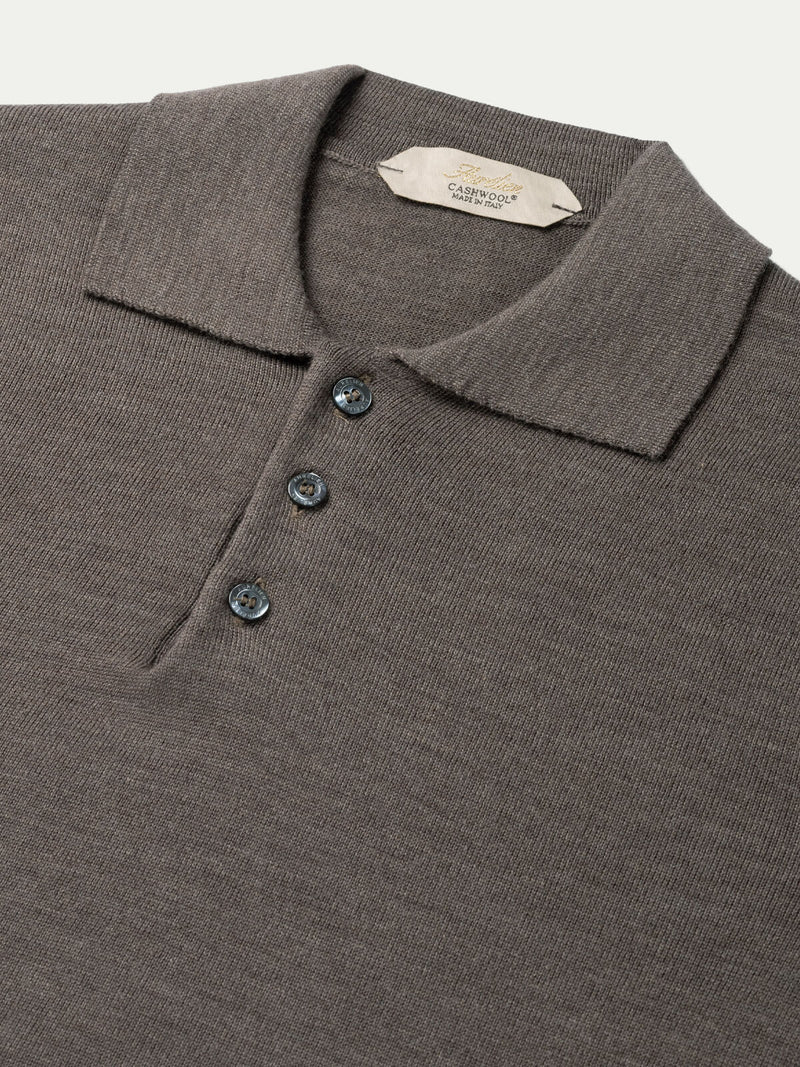 Aurelien Polo Shirt Lange Mouw - Lichtgrijs