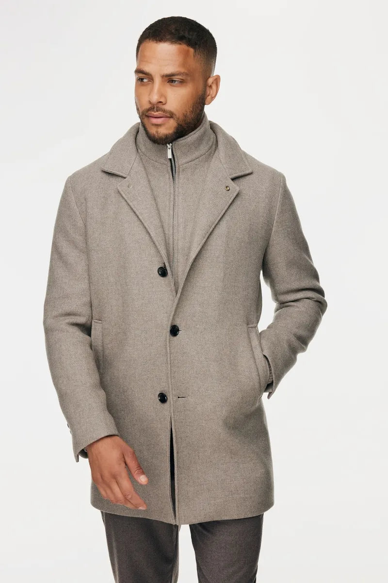 Gentiluomo Overjas Wol - Beige