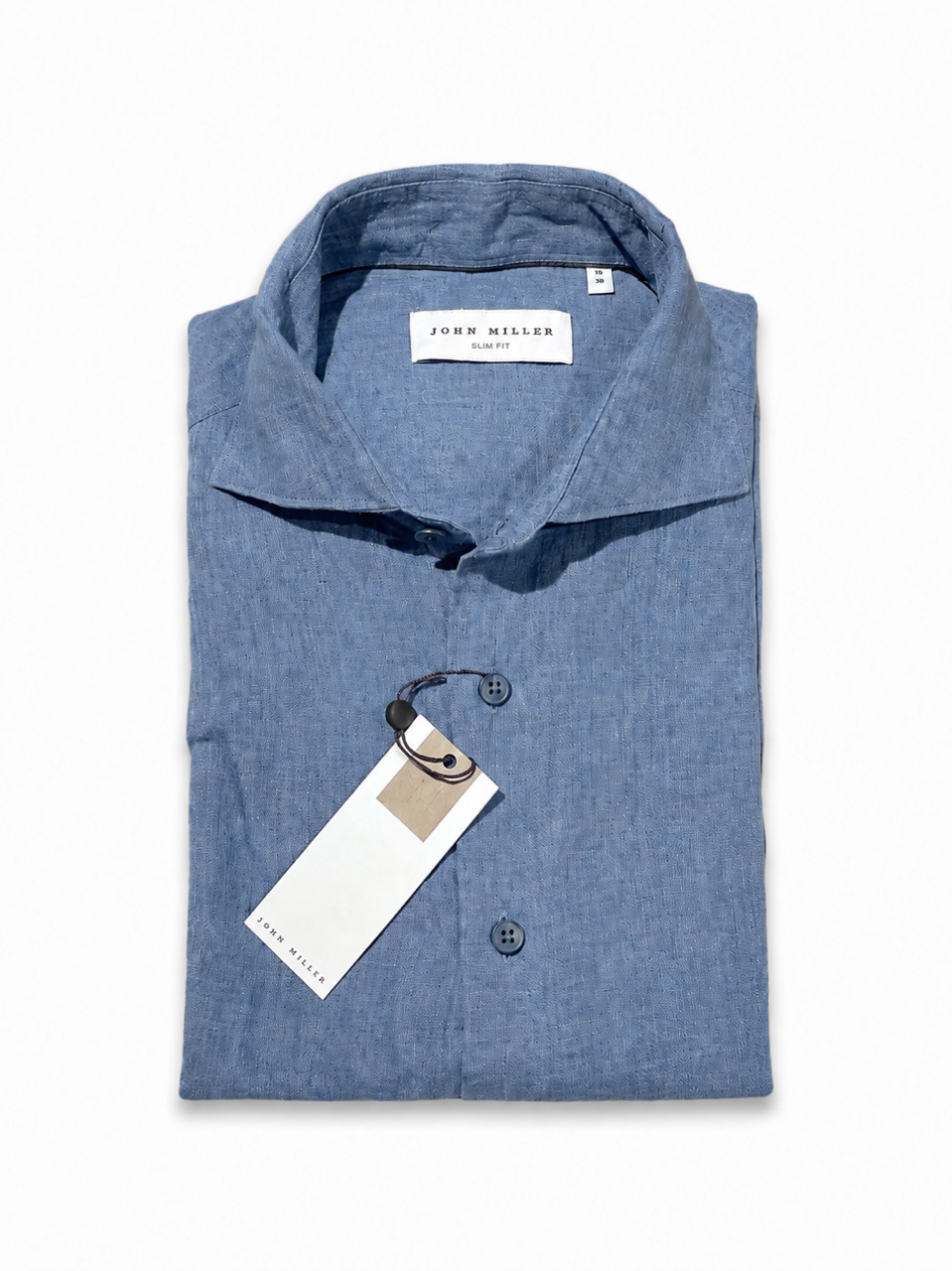 John Miller Shirt Linnen - Marine blauw
