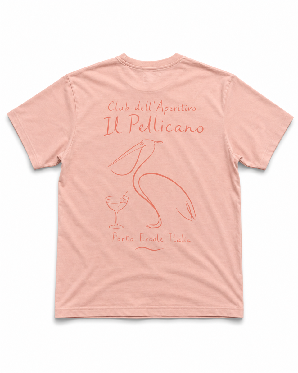 WY print T-shirt - Pellicano peach