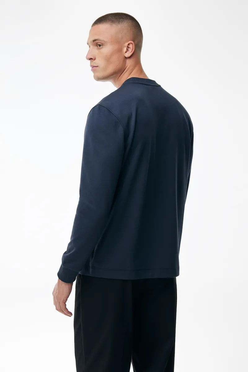 Genti T-shirt Lange Mouw - Marine blauw