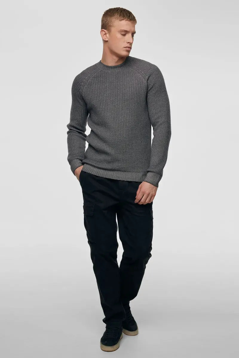 Genti Trui Ronde Hals - Grijs