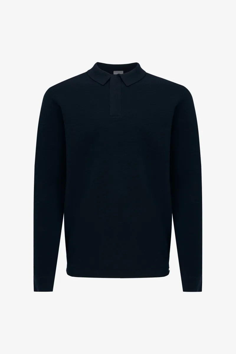Gentiluomo Polo Shirt Lange Mouw - Marine blauw