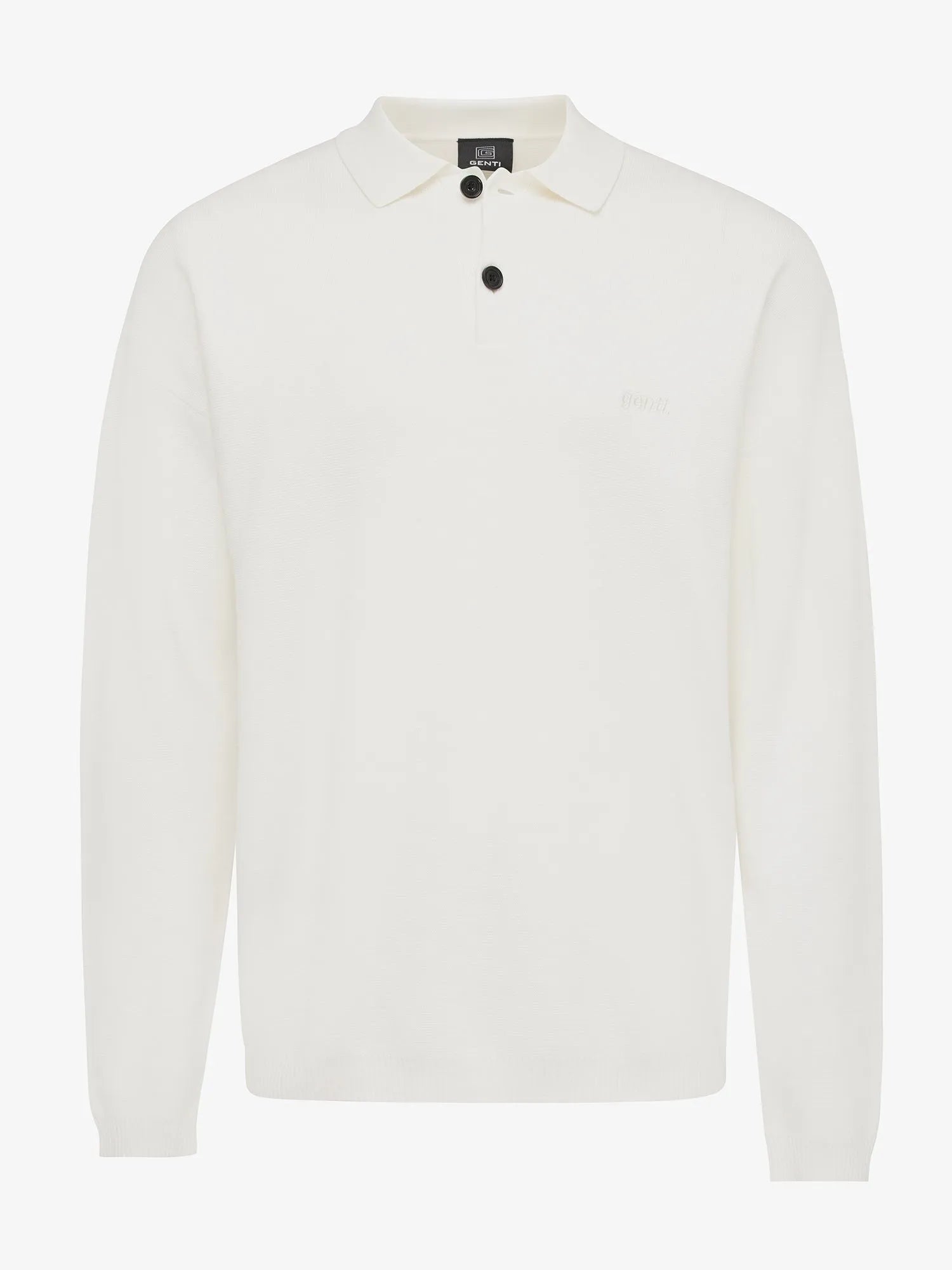 Genti Polo Shirt Lange Mouw - Wit