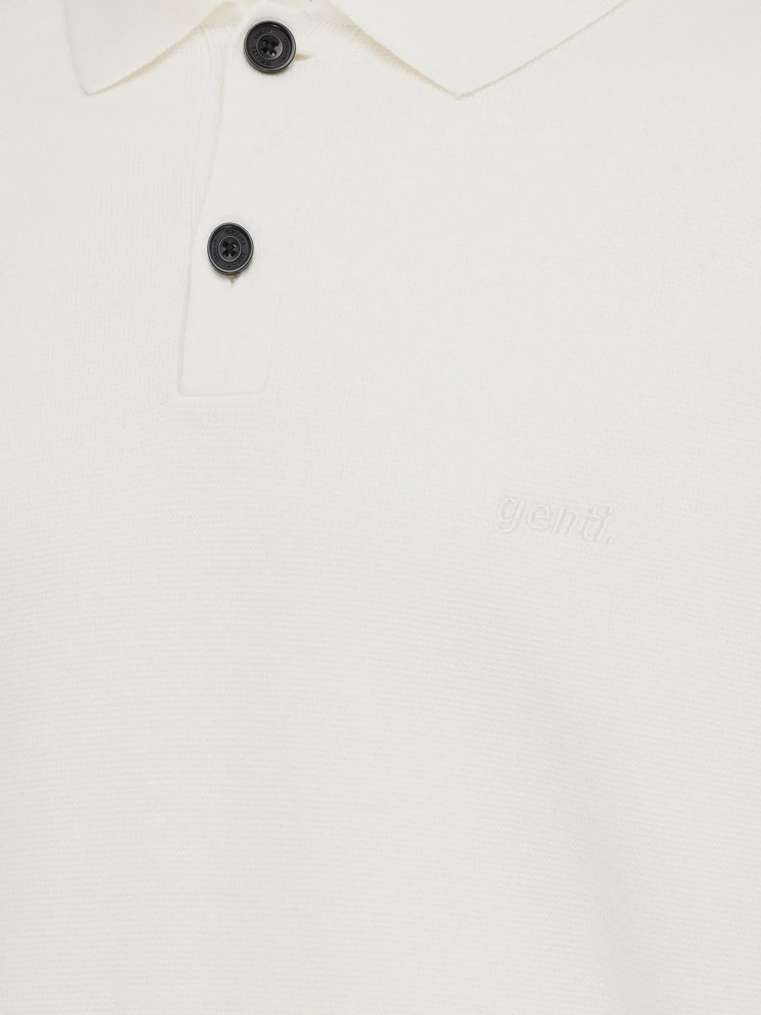Genti Polo Shirt Lange Mouw - Wit
