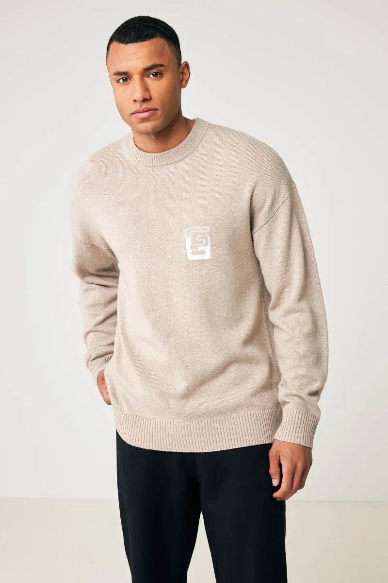 Genti Trui Ronde Hals - Bruin