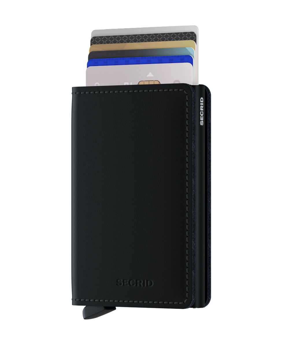 Secrid slim wallet mat- Zwart