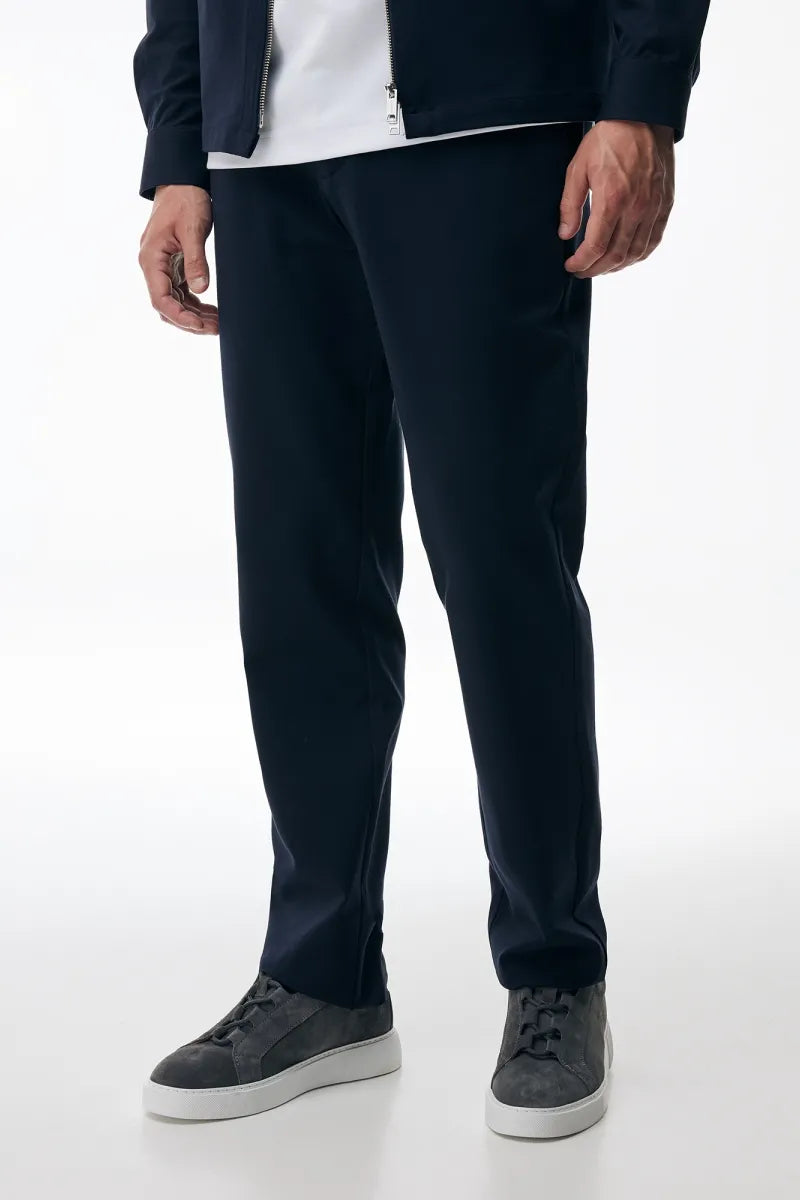 Genti Pantalon Wol - Marine blauw