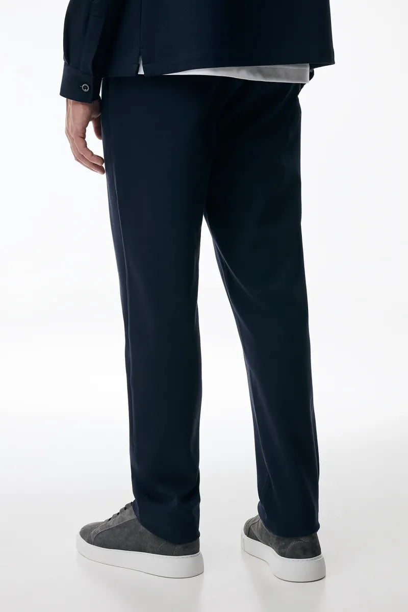Genti Pantalon Wol - Marine blauw