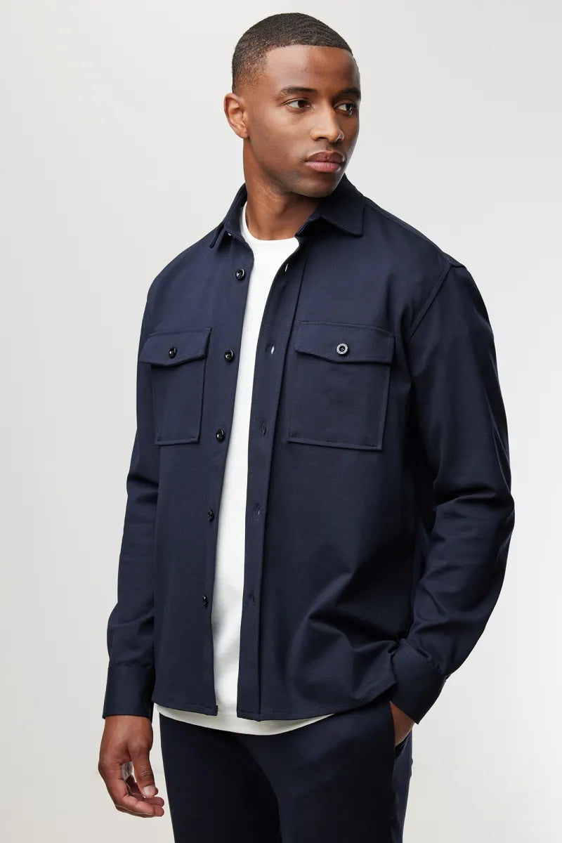 Genti Shirt Casual - Marine blauw