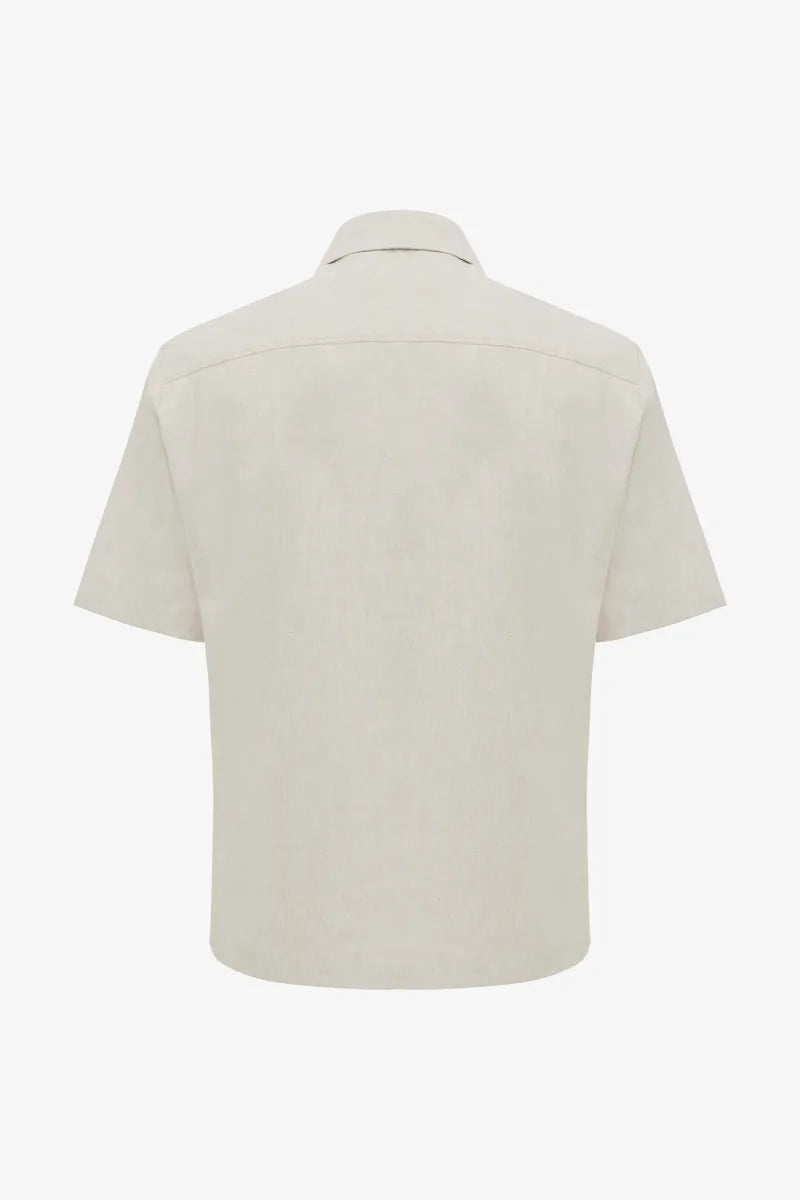 Genti Shirt Korte Mouw - Beige