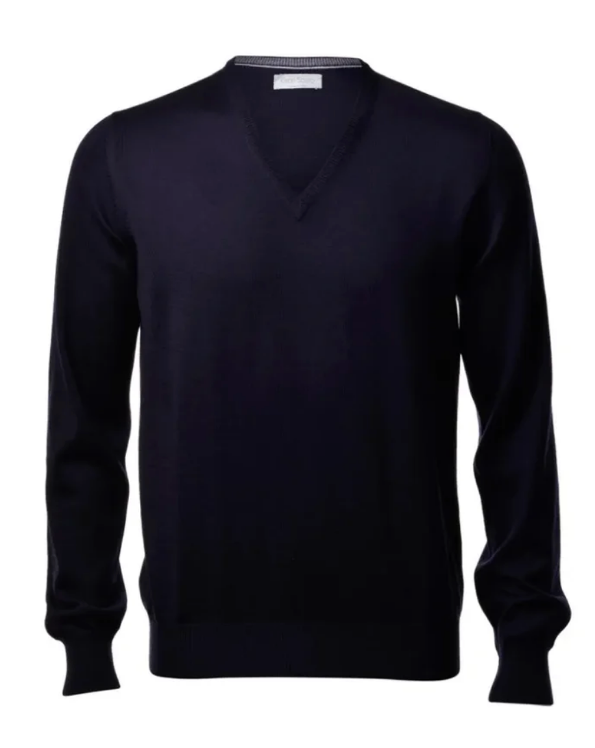 Gran Sasso Trui V-hals - Marine blauw