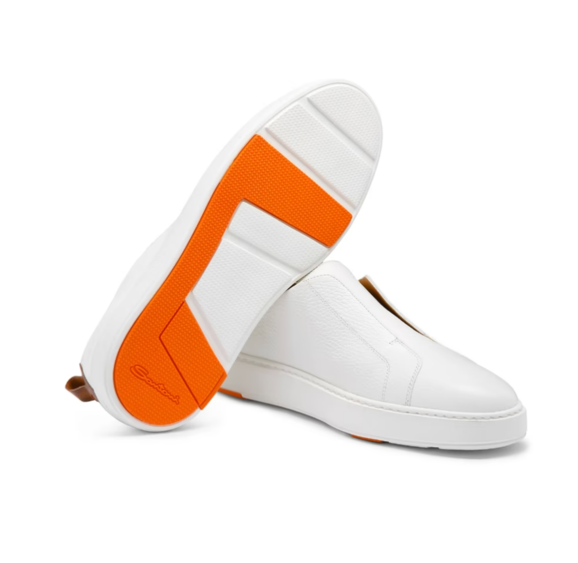 Santoni slip on white