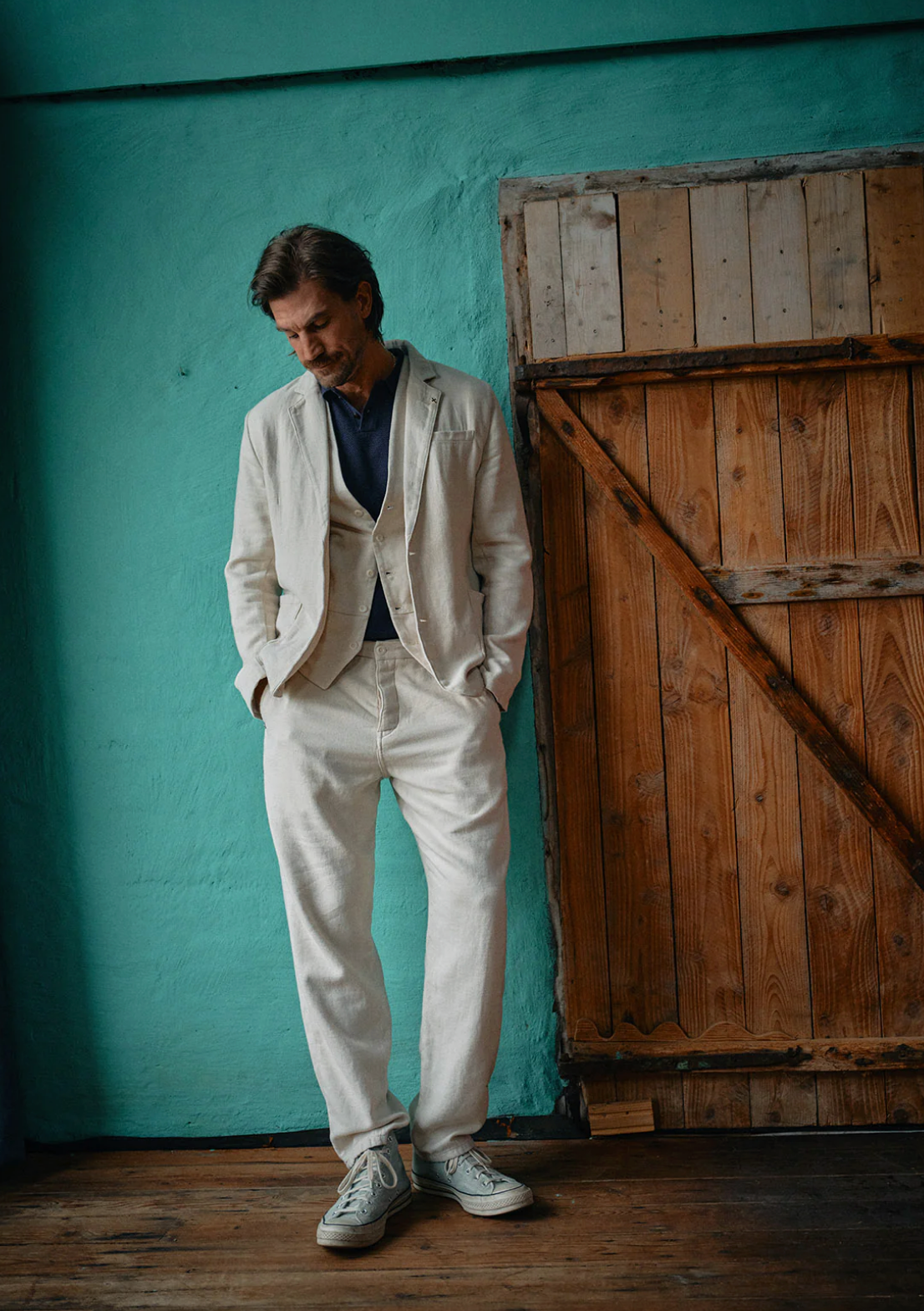 Blue de Genes Broek - Beige