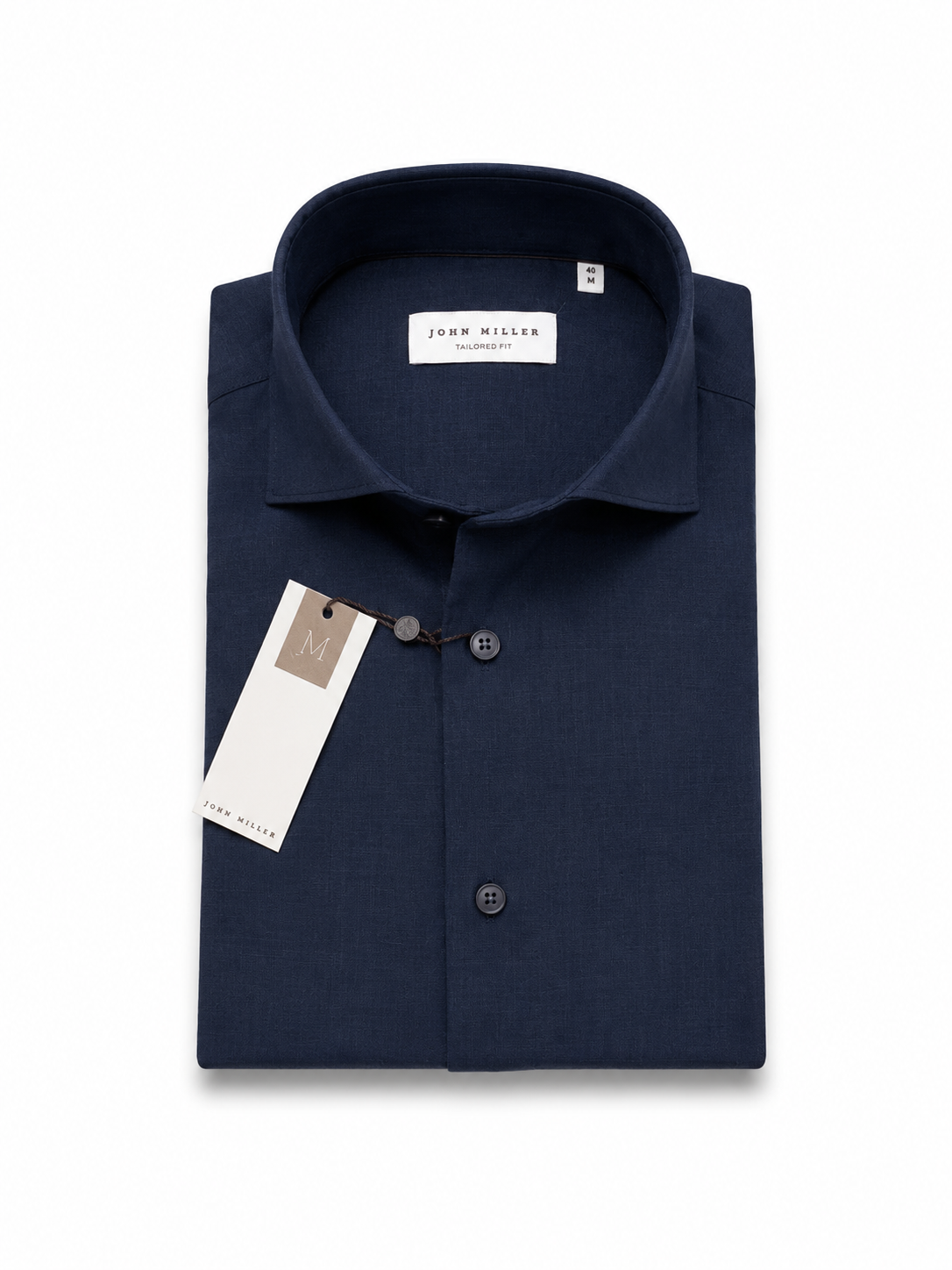 John Miller Shirt Linnen - Marine blauw