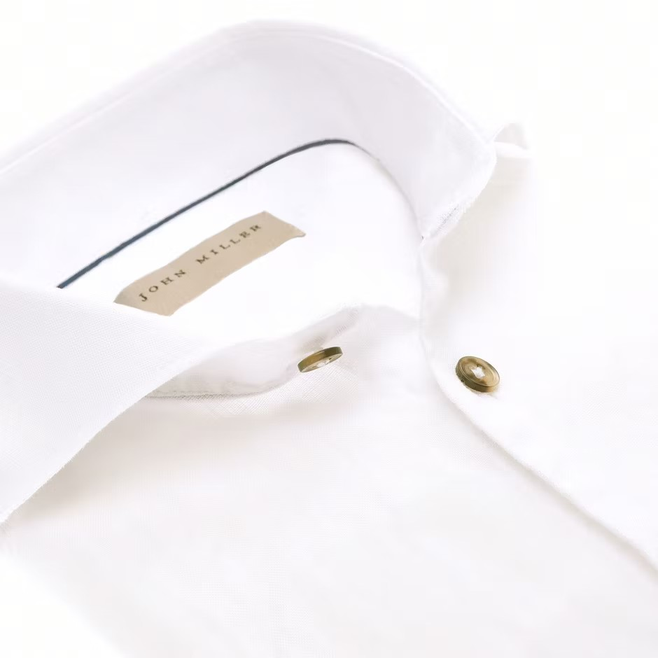 John Miller Shirt Linnen - Wit