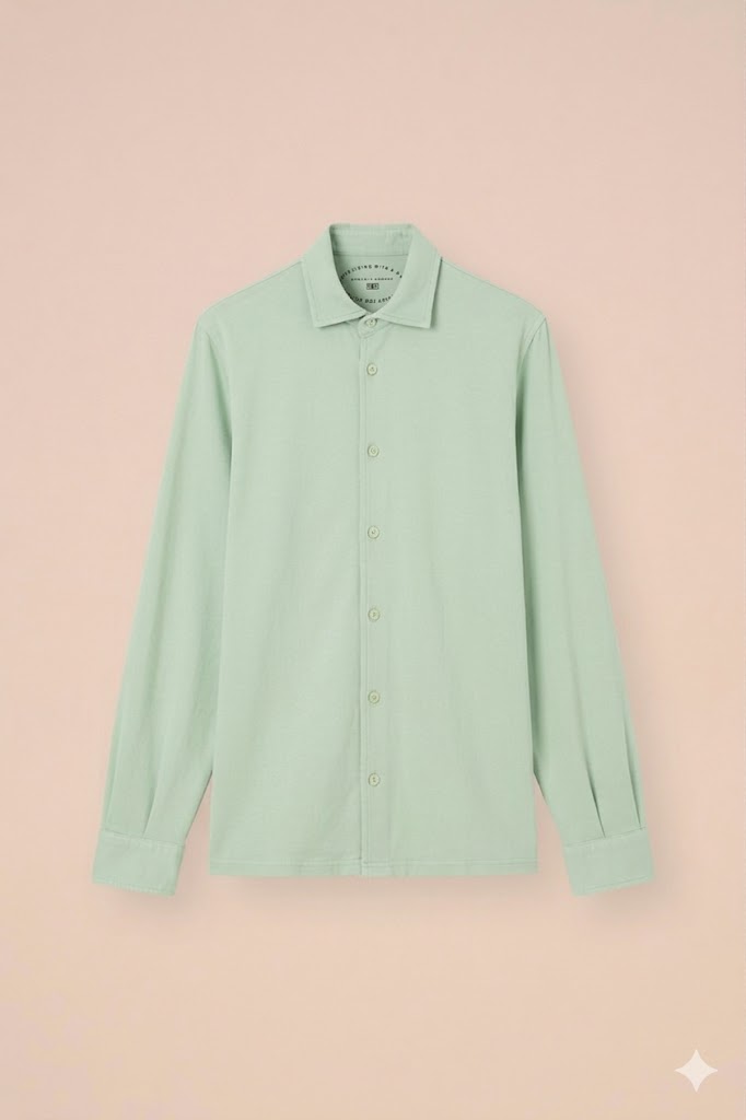 Fedeli polo doorknoop shirt - Lichtgroen