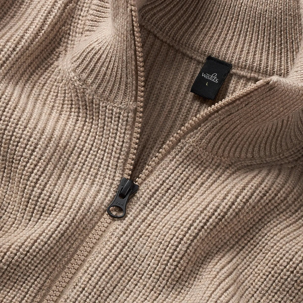 Wahts Wahts Zip Trui Wol - Beige