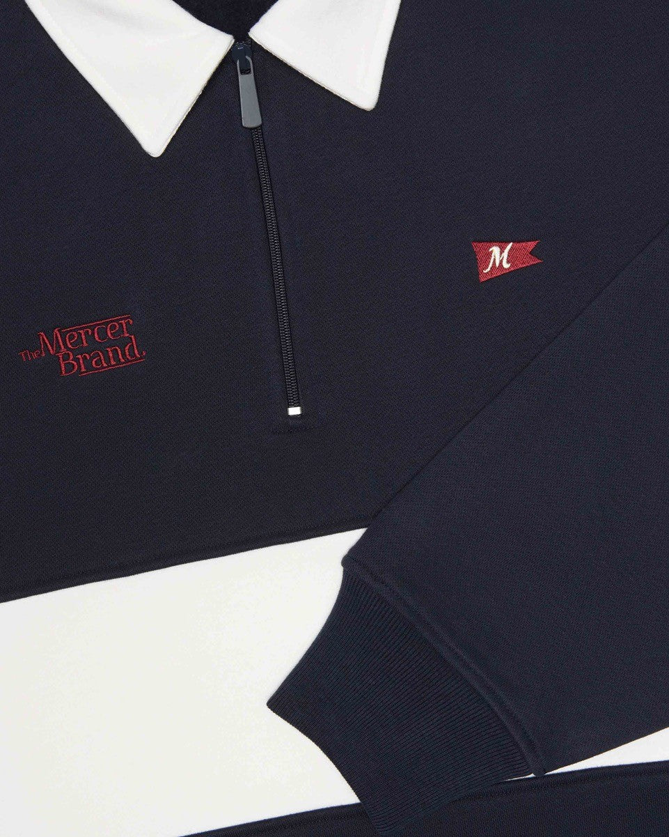 Mercer Polo Shirt Lange Mouw - Marine blauw