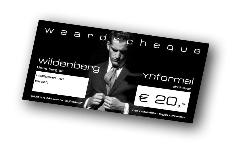 Waardecheque Wildenberg Ynformal à € 20,00