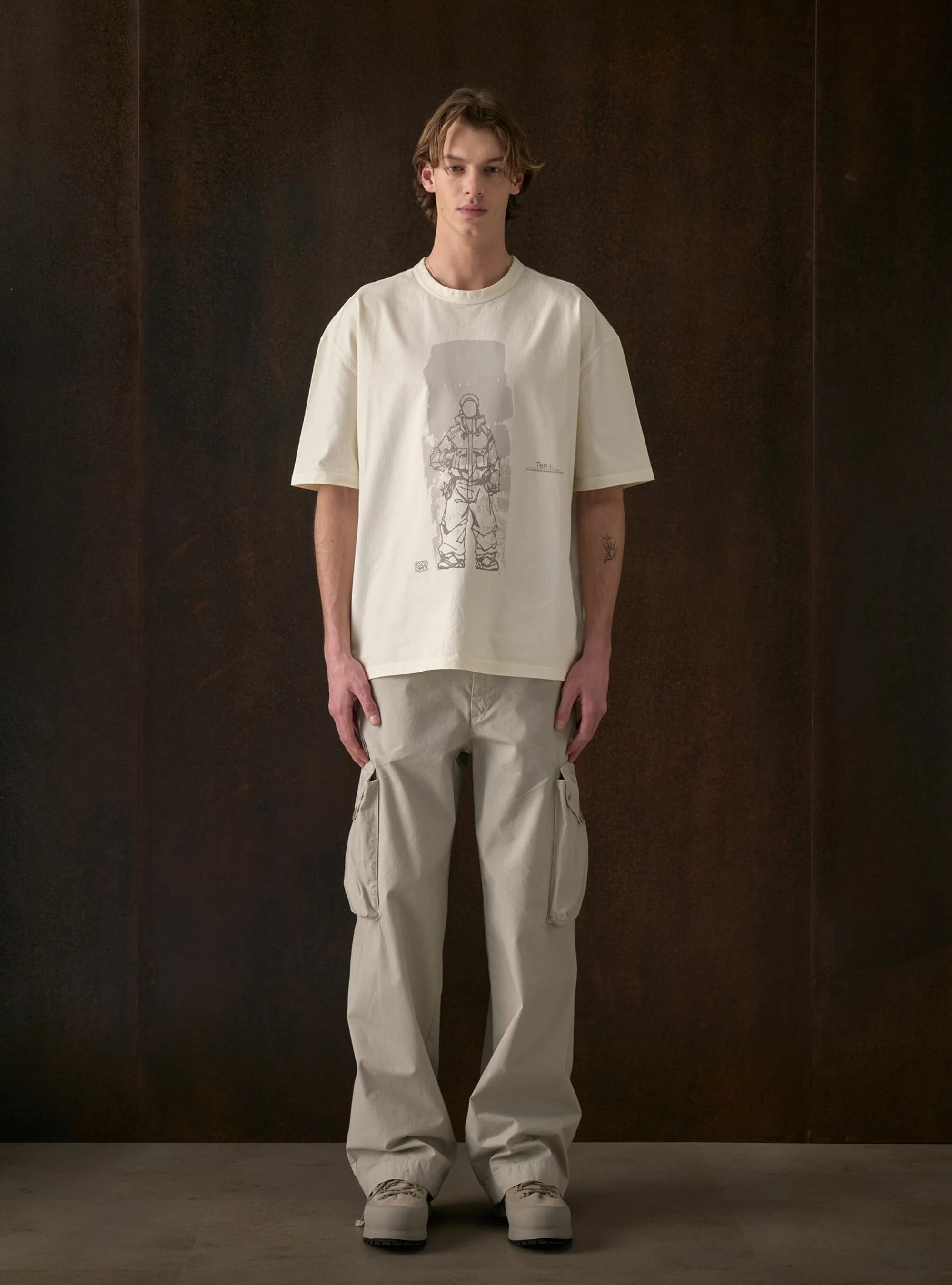 Ten C T-shirt - Taupe