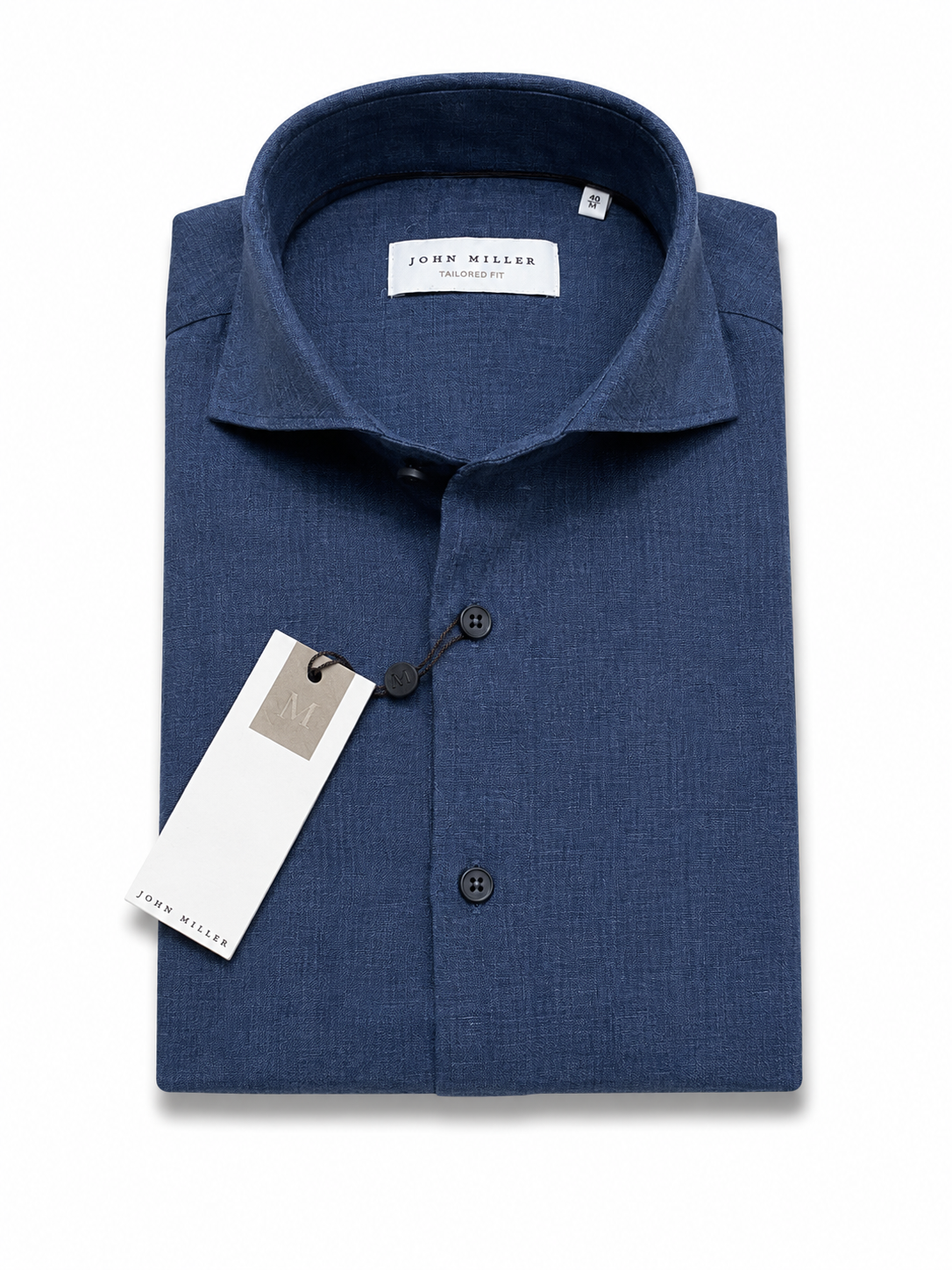 John Miller Shirt Linnen - Marine blauw