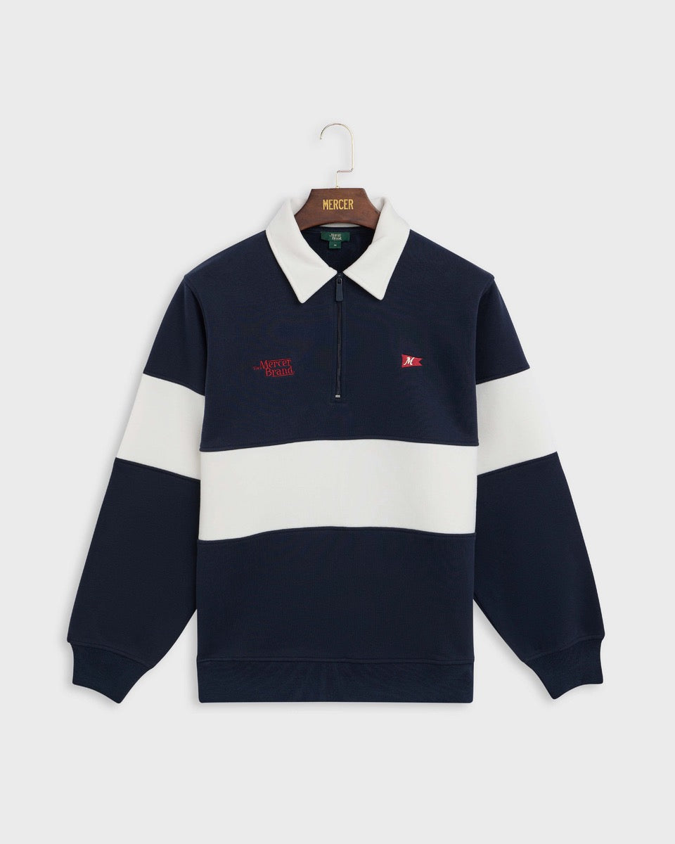Mercer Polo Shirt Lange Mouw - Marine blauw