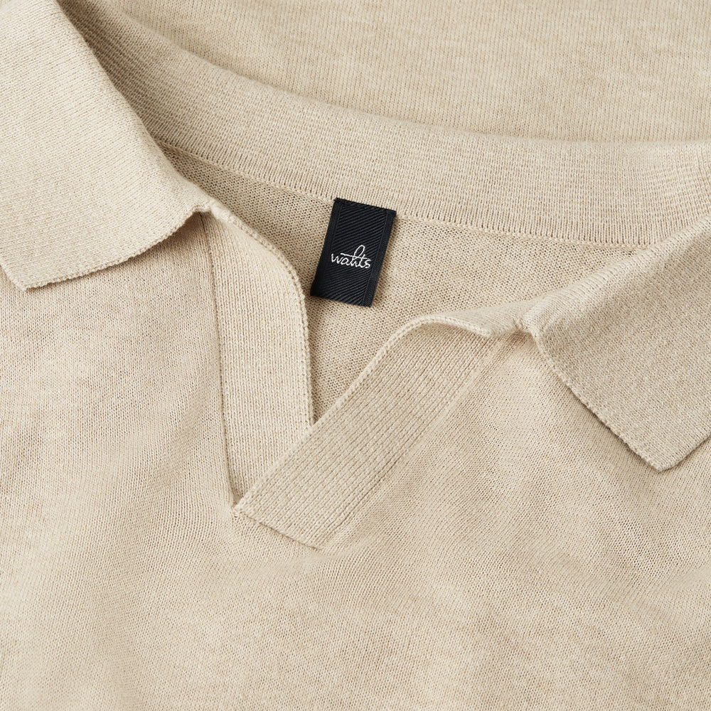 Wahts Polo katoen linnen - Beige