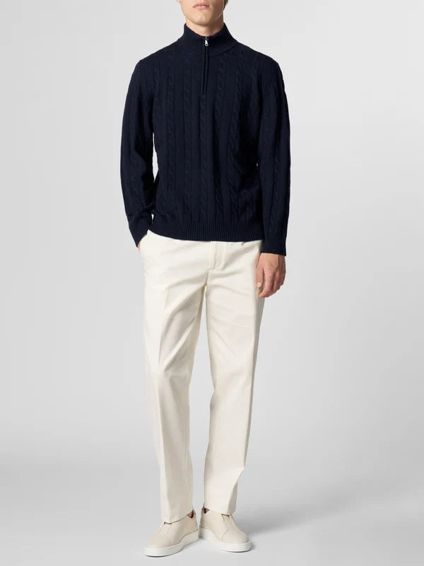 Aurelien Trui Turtle Neck - Marine blauw