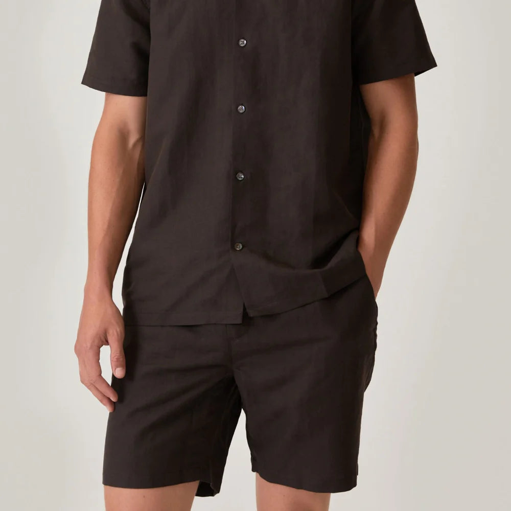 Wahts Bermuda Linnen katoen - Bruin