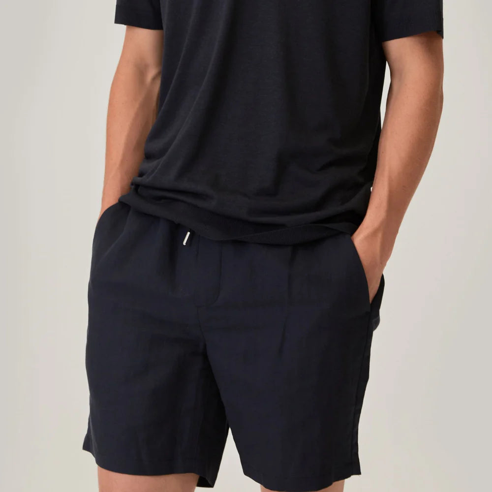 Wahts Bermuda Linnen- Marine blauw