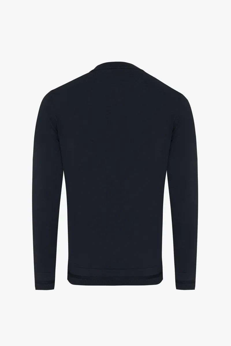 Genti Trui Ronde Hals - Marine blauw