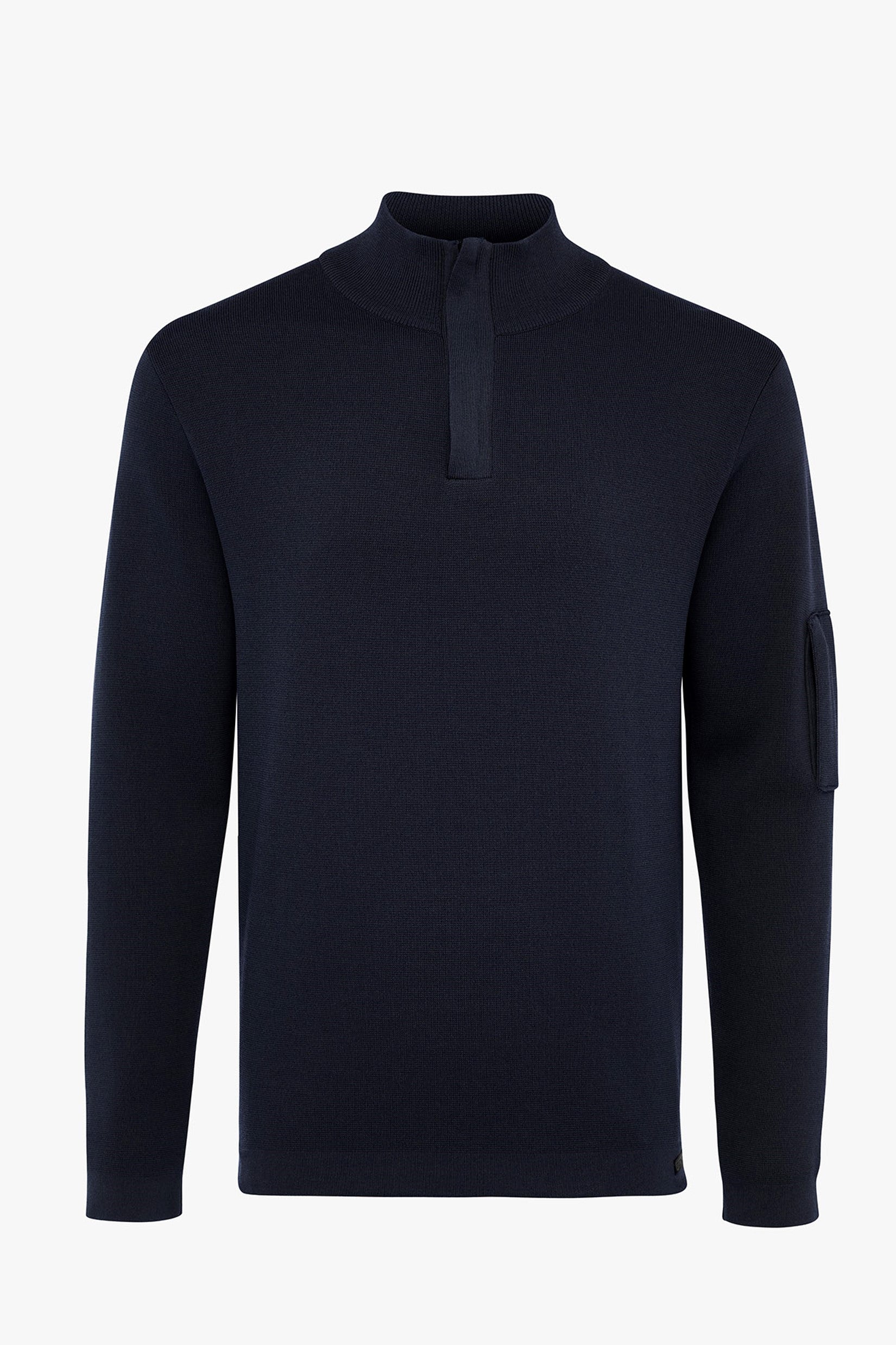 Genti Trui Turtle Neck - Marine blauw