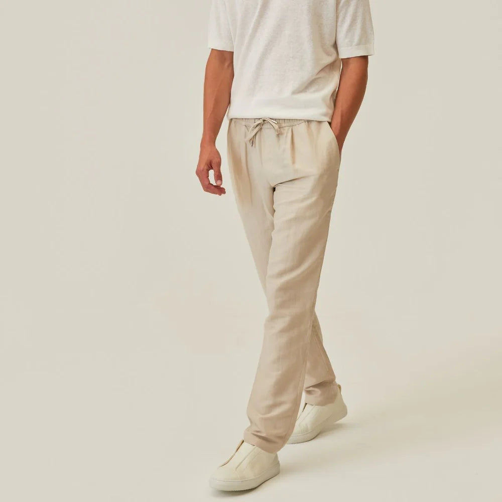 Wahts Broek linnen katoen  - Beige