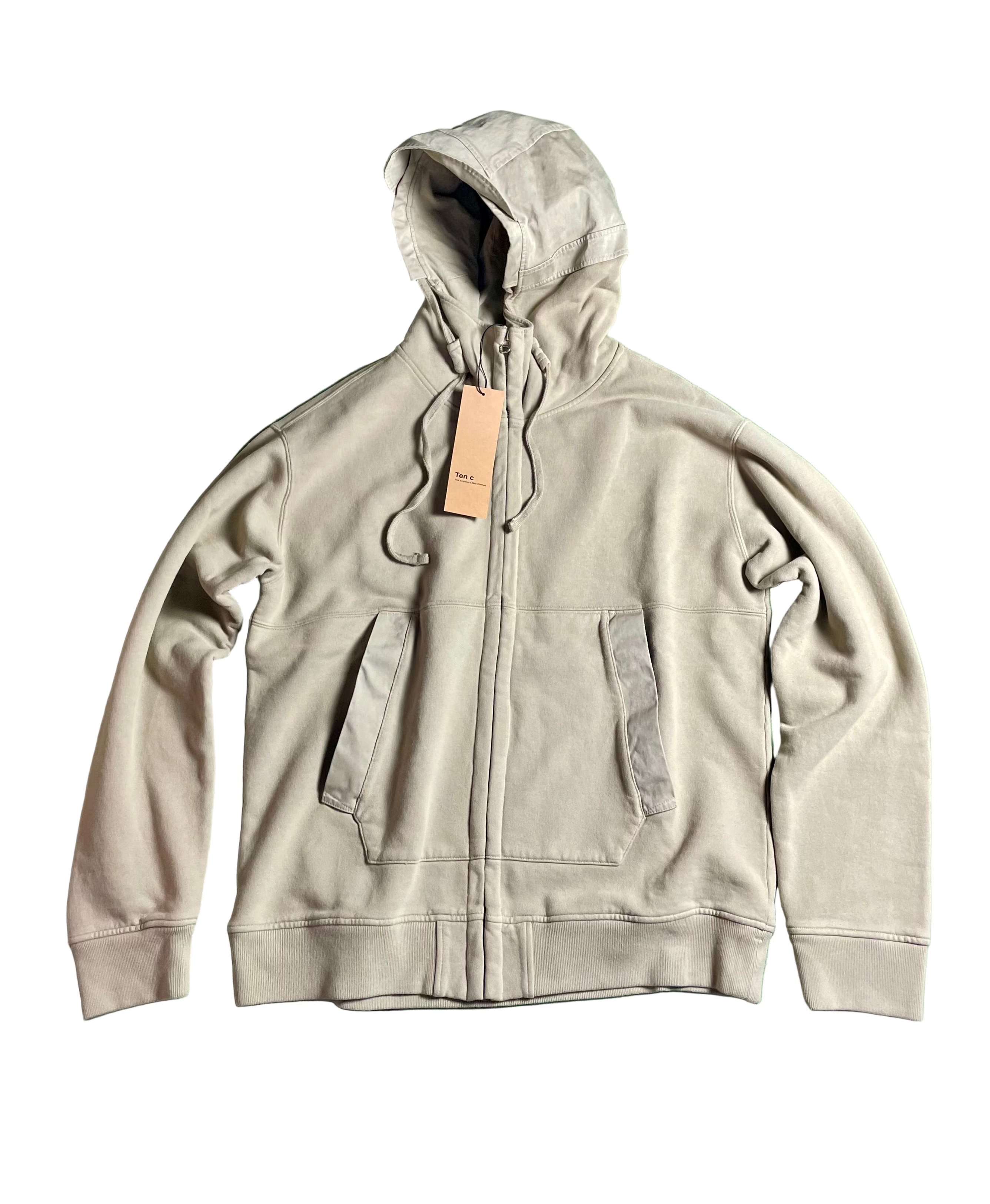 Ten C Felpa hooded Vest - Taupe