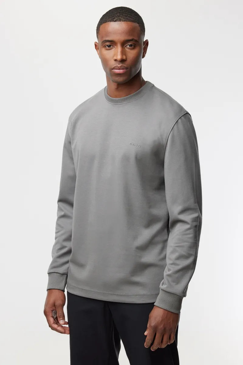 Genti T-shirt Lange Mouw - Grijs