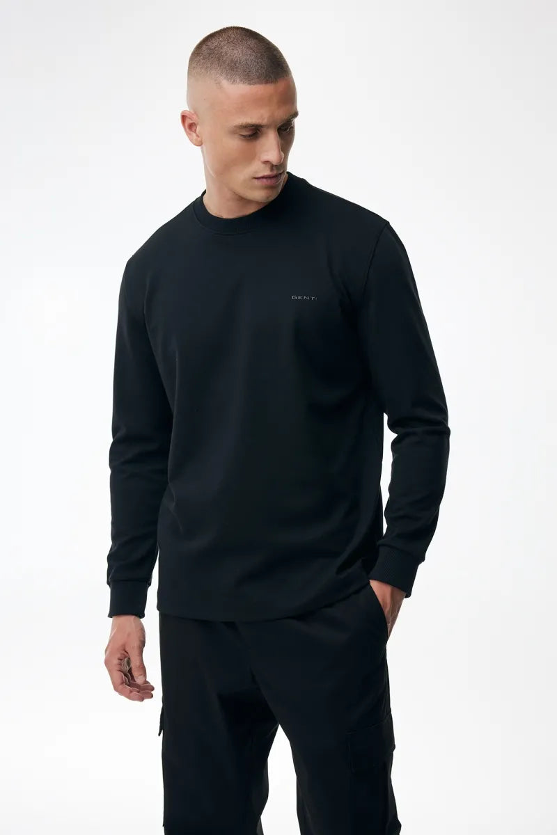 Genti T-shirt Lange Mouw - Zwart