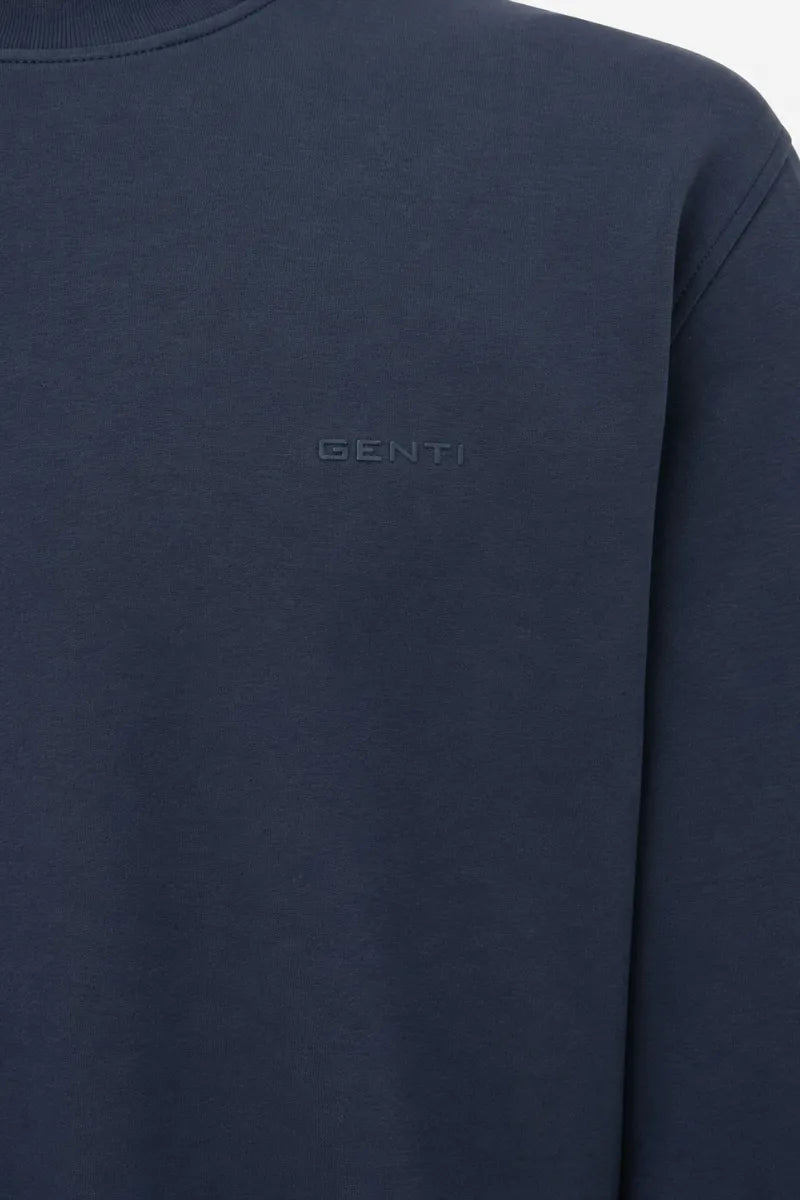 Genti T-shirt Lange Mouw - Marine blauw