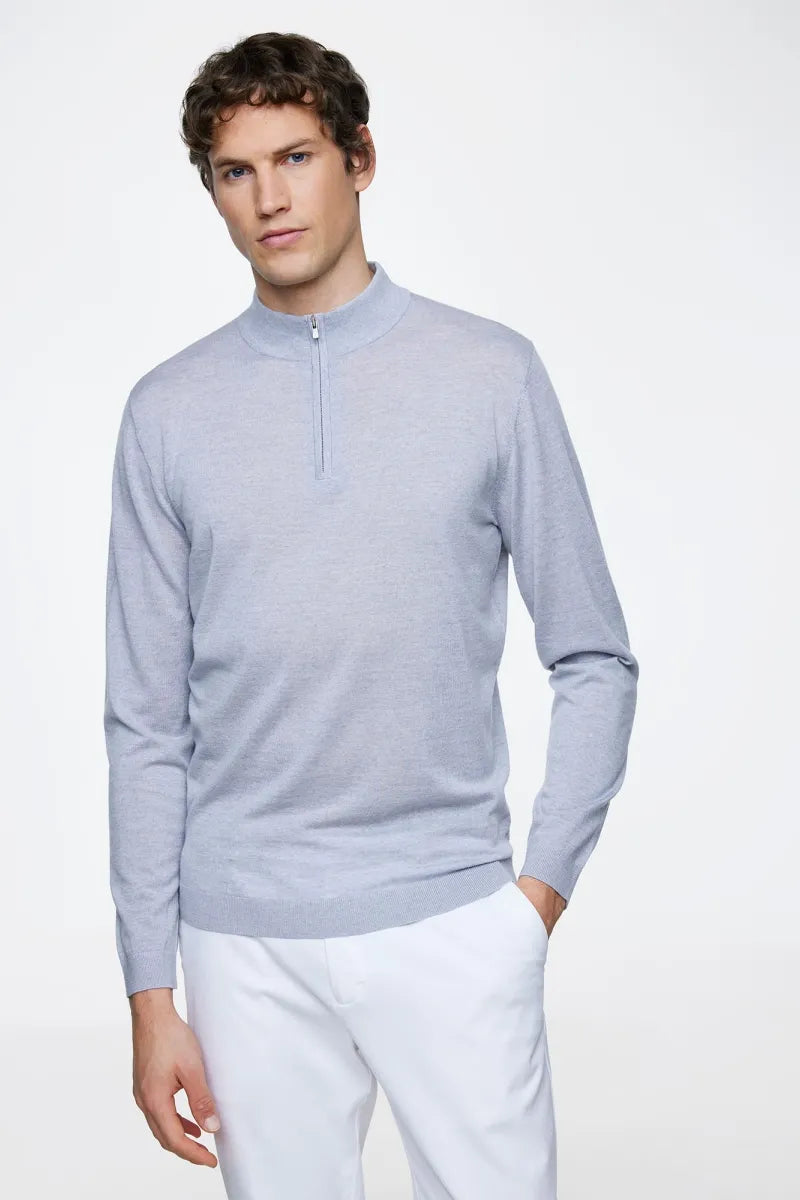Gentiluomo Trui Turtle Neck - Lichtgrijs